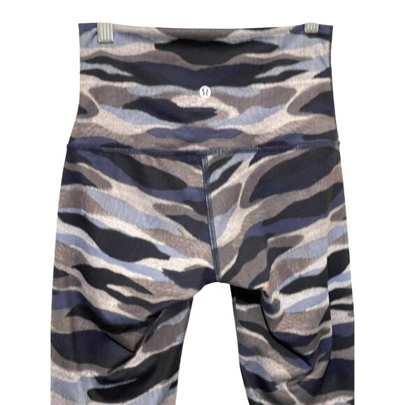 NWOT Lululemon Wunder Under Hi-Rise Pant 31" Luon Camo Navy Yoga Leggings 4 - Picture 5 of 8